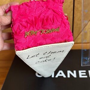 Betsey Johnson Fuchsia Cake Slice Mini Bag